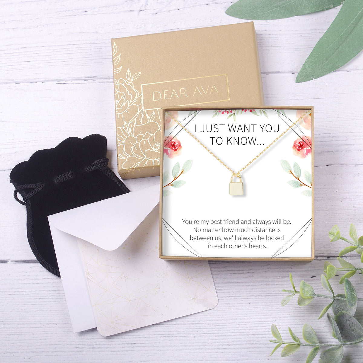 Long Distance Friendship Lock Necklace - Dear Ava