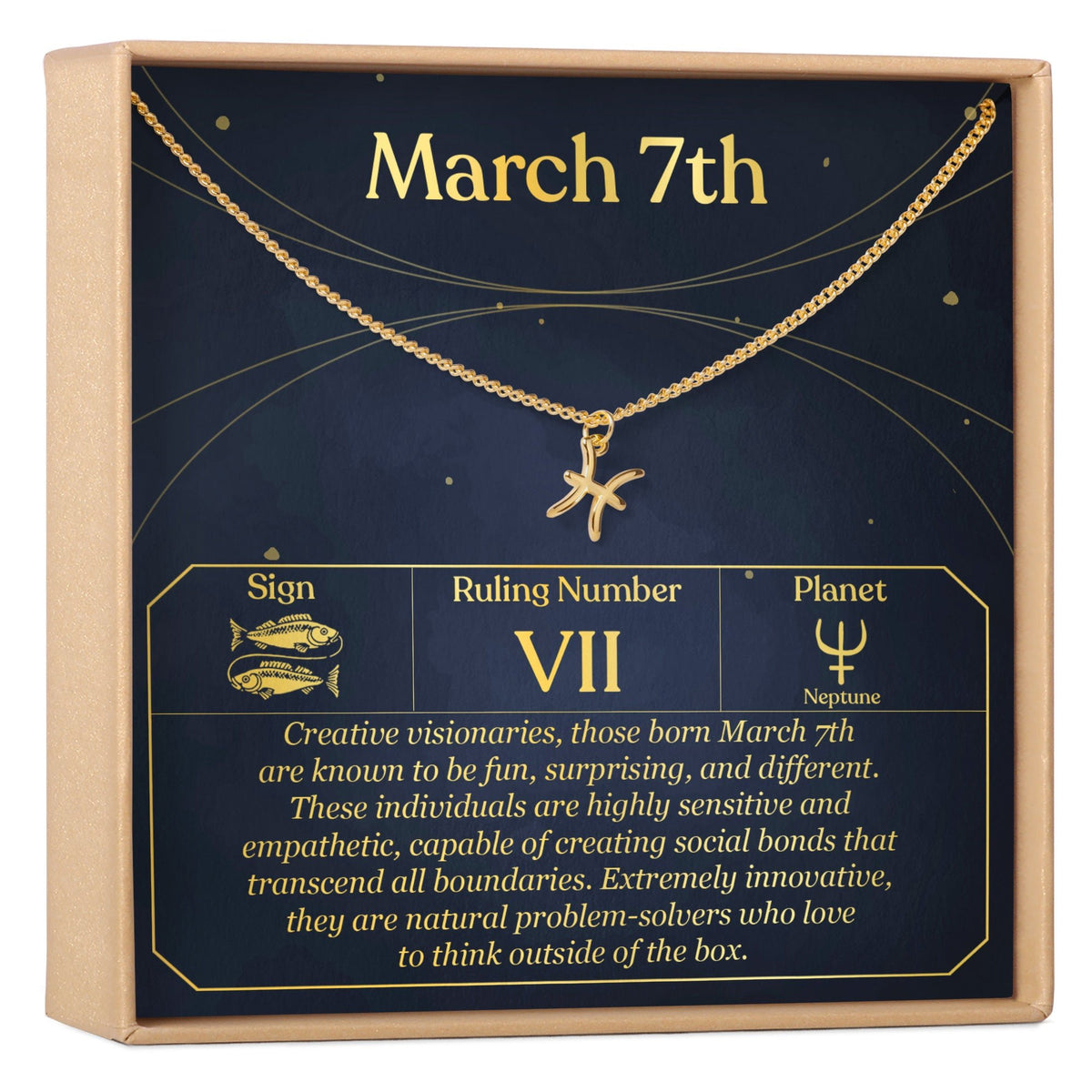 March 7th Pisces Necklace - Dear Ava