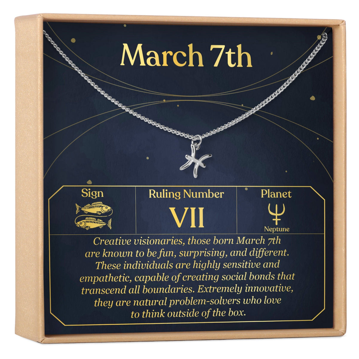 March 7th Pisces Necklace - Dear Ava