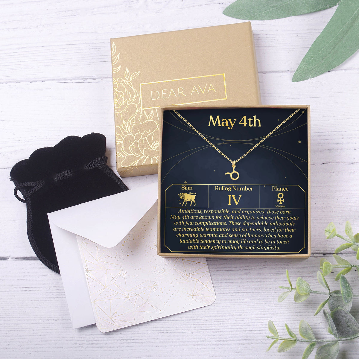 May 4th Taurus Necklace - Dear Ava