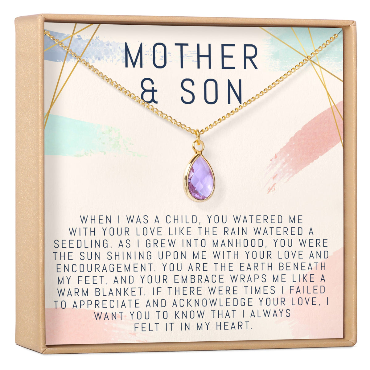 Mother and Son Gemstone Necklace - Dear Ava