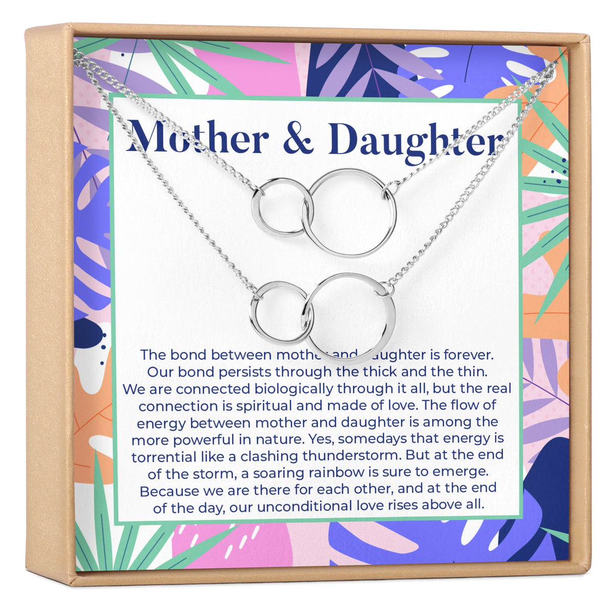 Mother &amp; Daughter Double Circles Necklace Set - Dear Ava