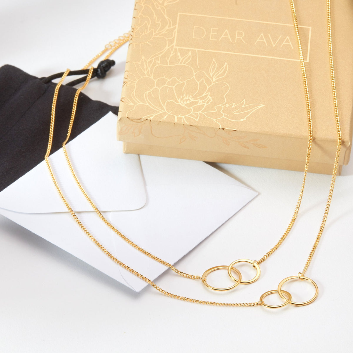 Mother &amp; Daughter Double Circles Necklace Set - Dear Ava