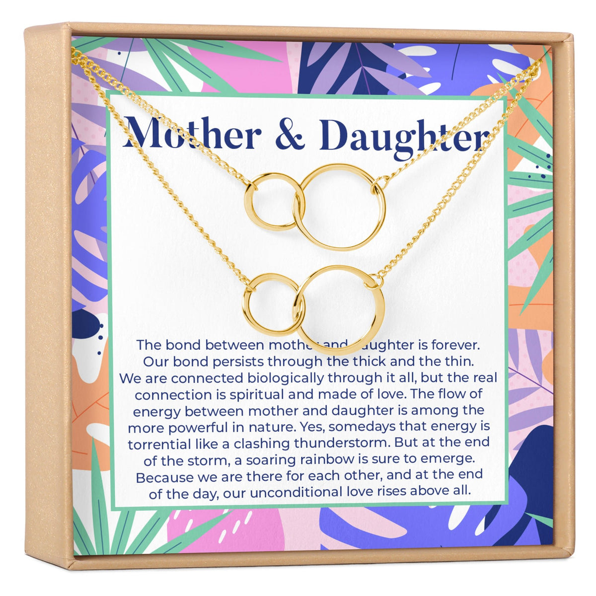 Mother &amp; Daughter Double Circles Necklace Set - Dear Ava