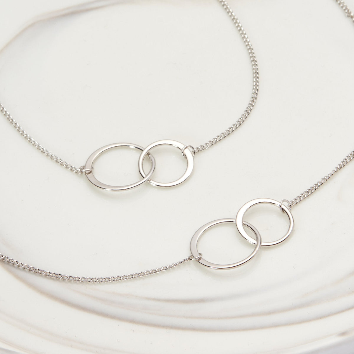 Mother &amp; Daughter Double Circles Necklace Set - Dear Ava