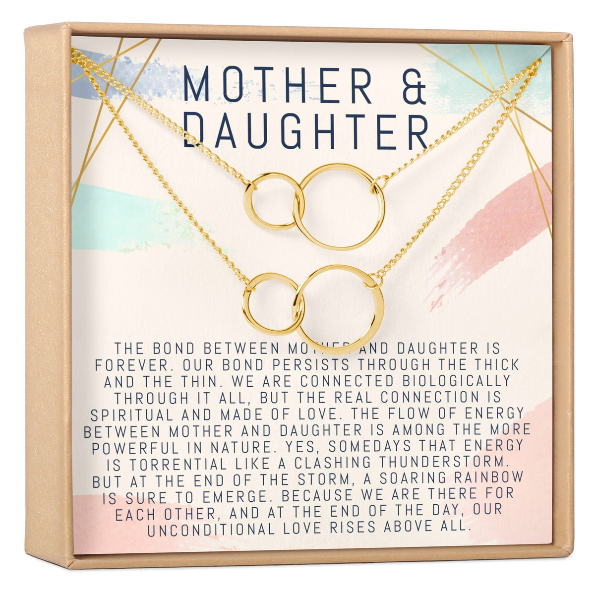 Mother &amp; Daughter Double Circles Necklace Set - Dear Ava