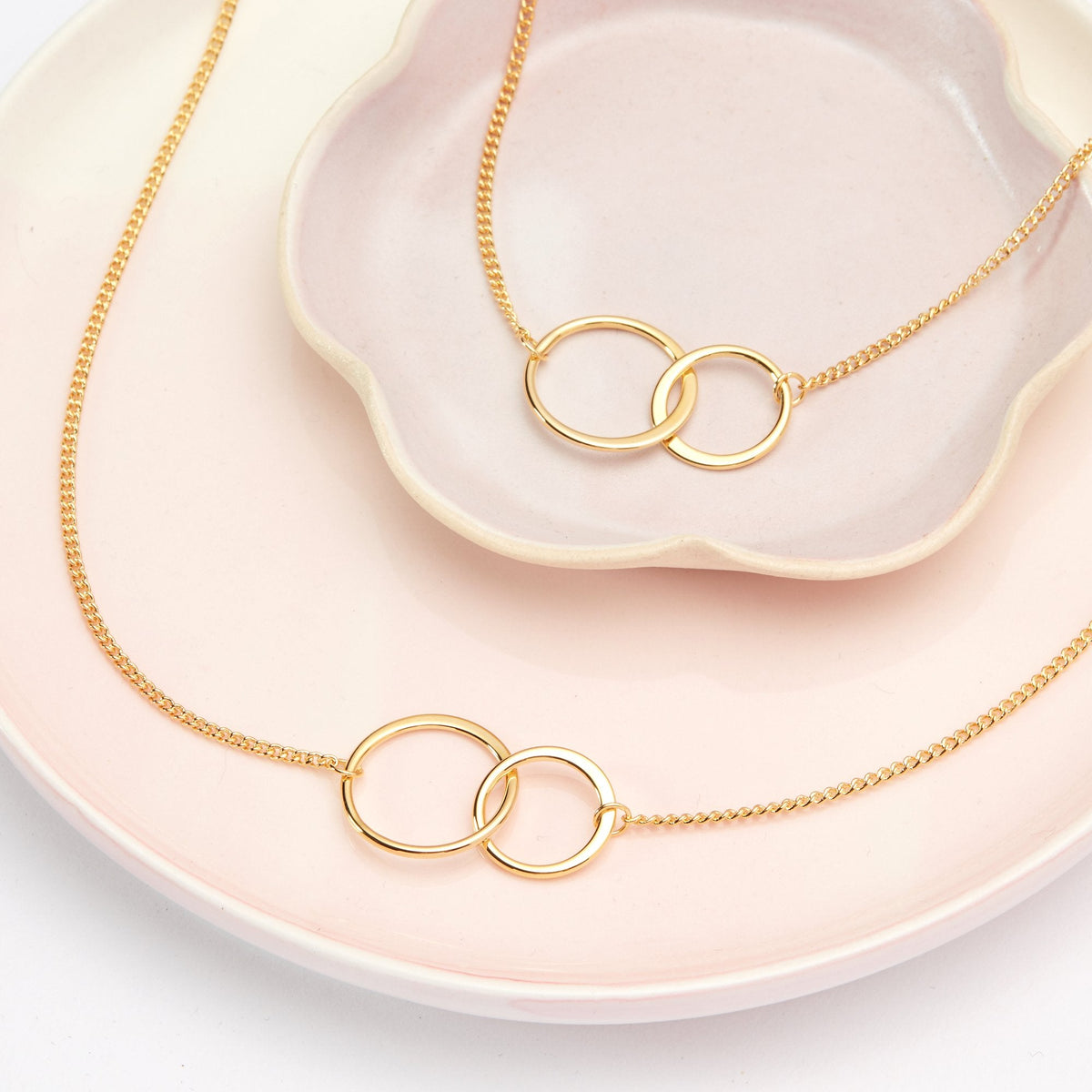 Mother &amp; Daughter Double Circles Necklace Set - Dear Ava