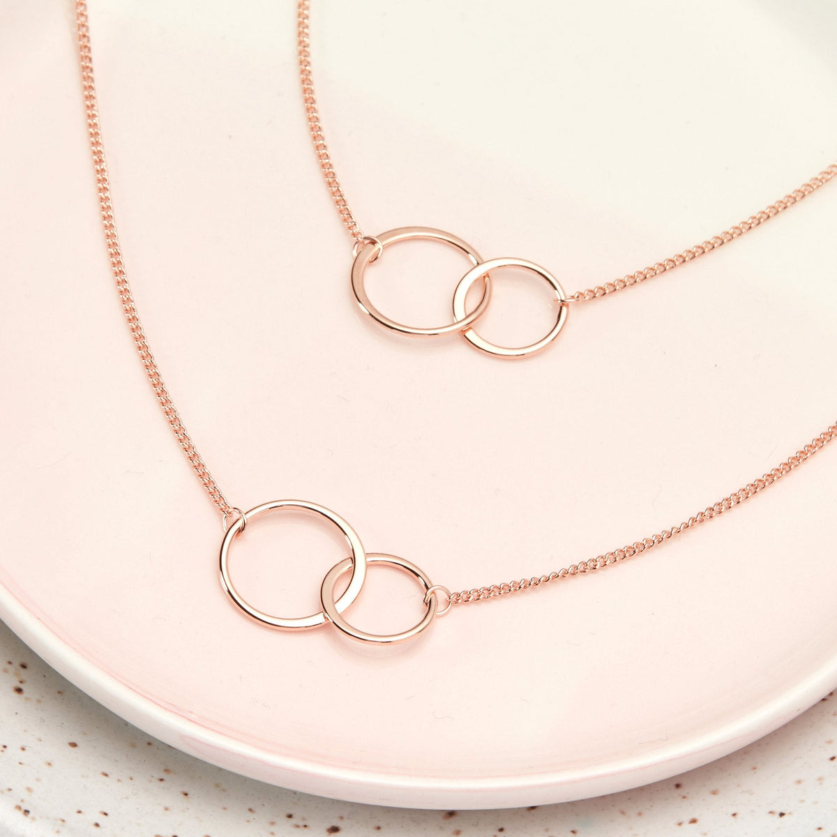 Mother &amp; Daughter Double Circles Necklace Set - Dear Ava