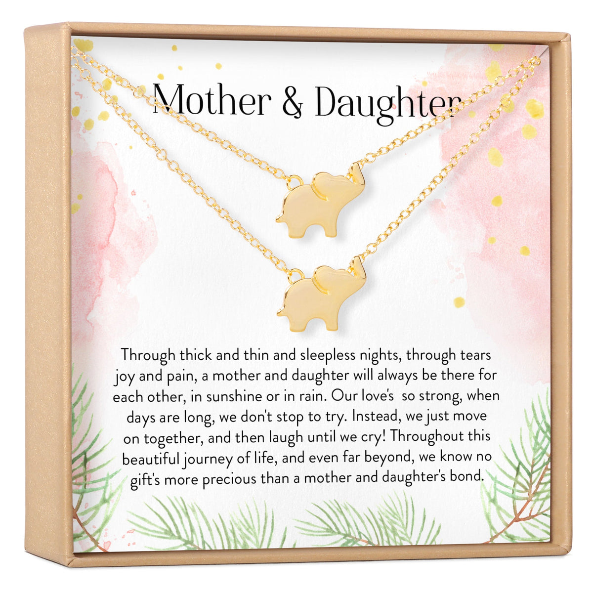 Mother &amp; Daughter Elephant Necklace Set - Dear Ava