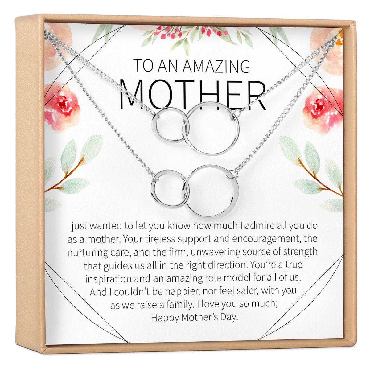 Mother&#39;s Day Gift From Husband Double Circles Necklace Set - Dear Ava