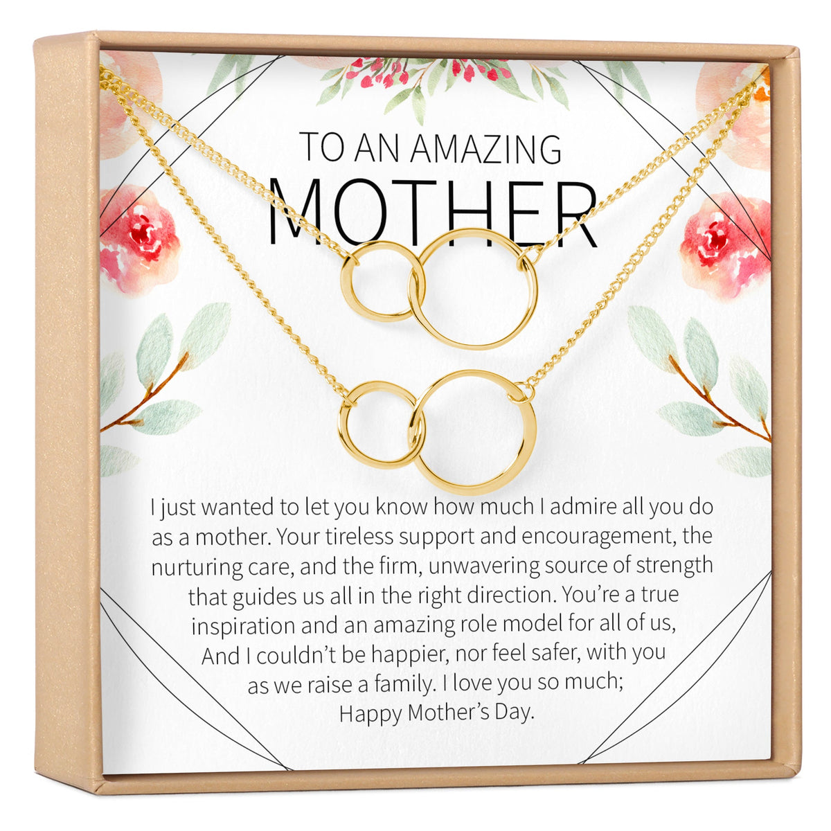 Mother&#39;s Day Gift From Husband Double Circles Necklace Set - Dear Ava