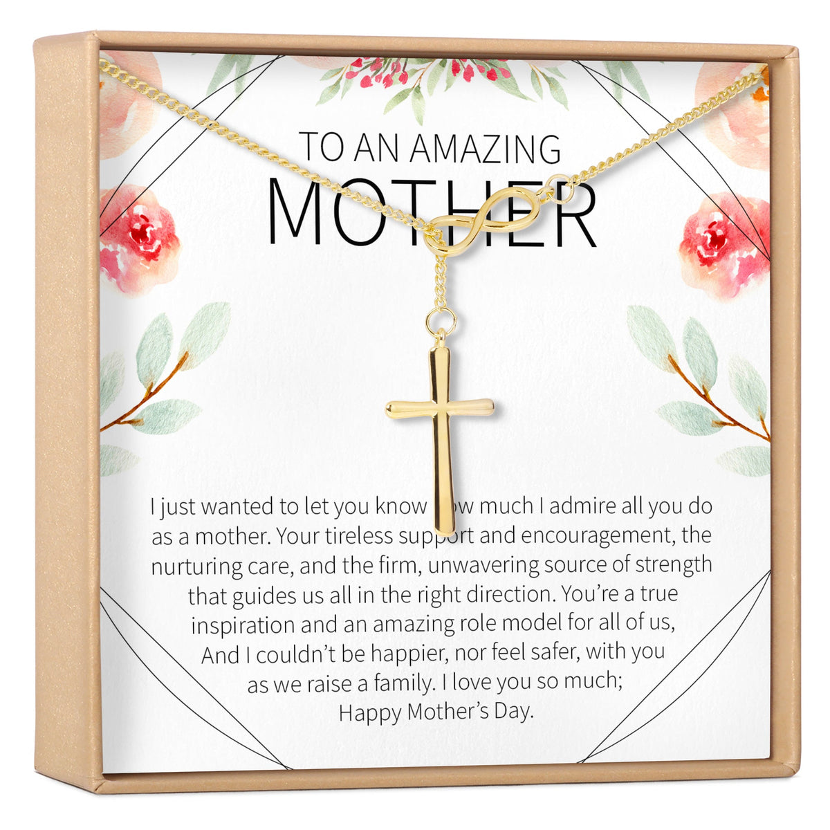 Mother&#39;s Day Gift From Husband Infinity Cross Necklace - Dear Ava