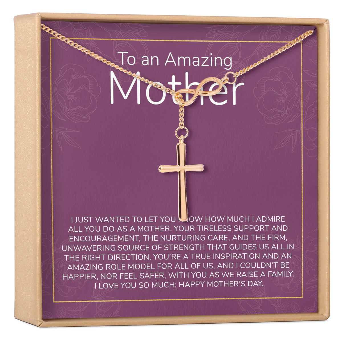 Mother&#39;s Day Gift From Husband Infinity Cross Necklace - Dear Ava