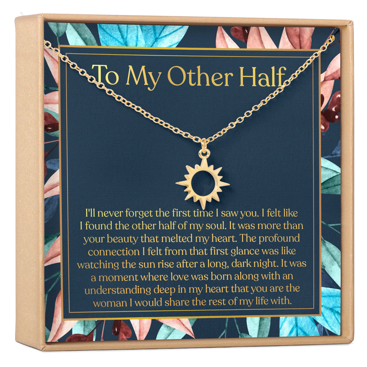 My Other Half Sun Pendant Necklace - Dear Ava