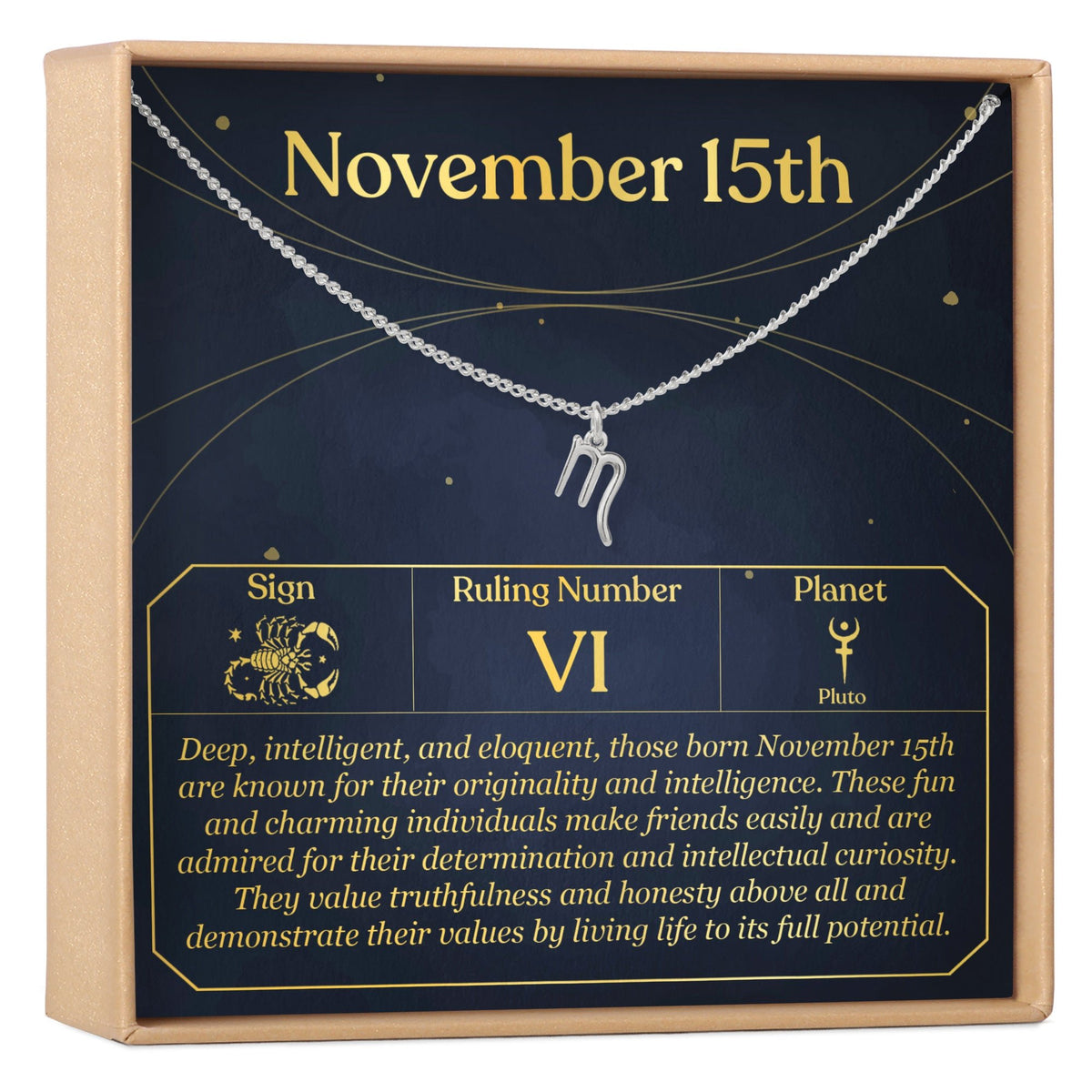 November 15th Scorpio Necklace - Dear Ava