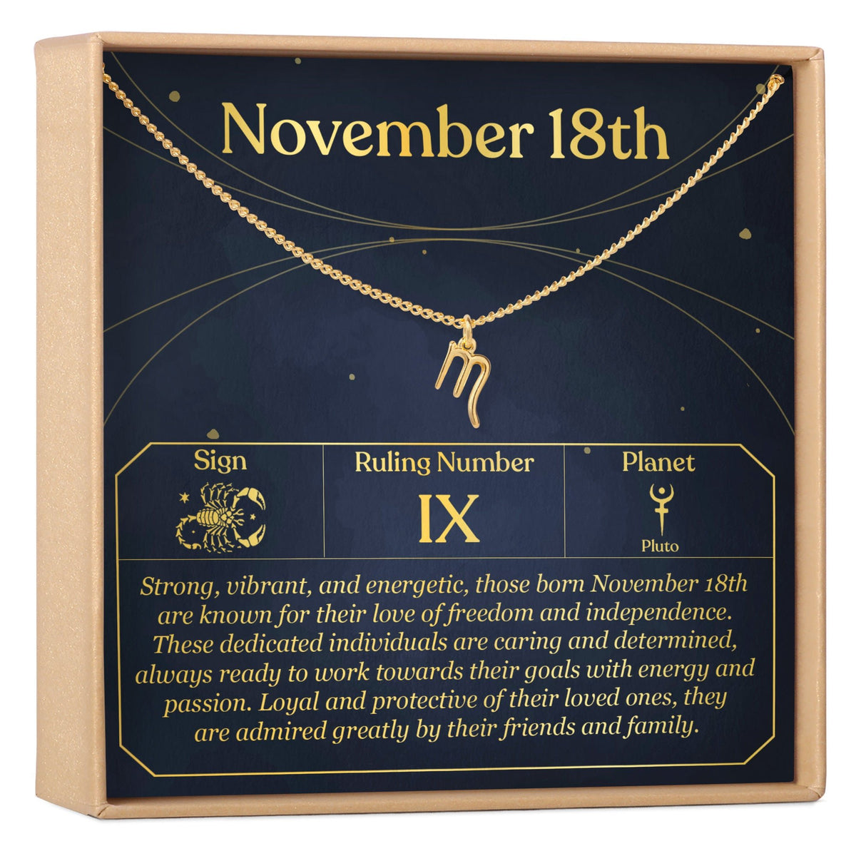 November 18th Scorpio Necklace - Dear Ava