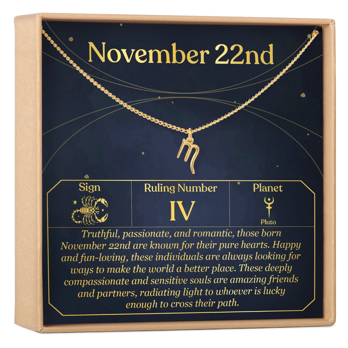 November 22nd Scorpio Necklace - Dear Ava