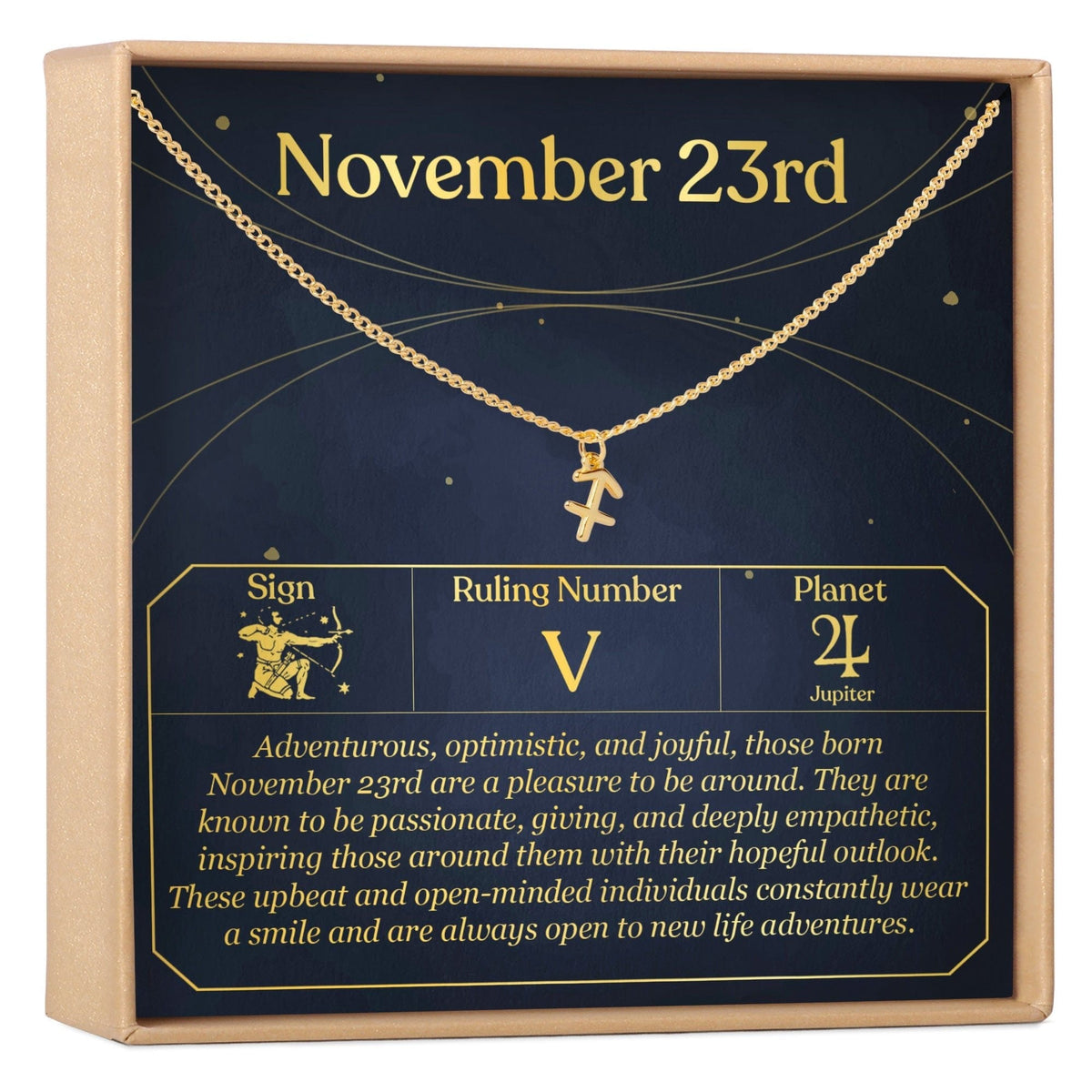 November 23rd Sagittarius Necklace - Dear Ava