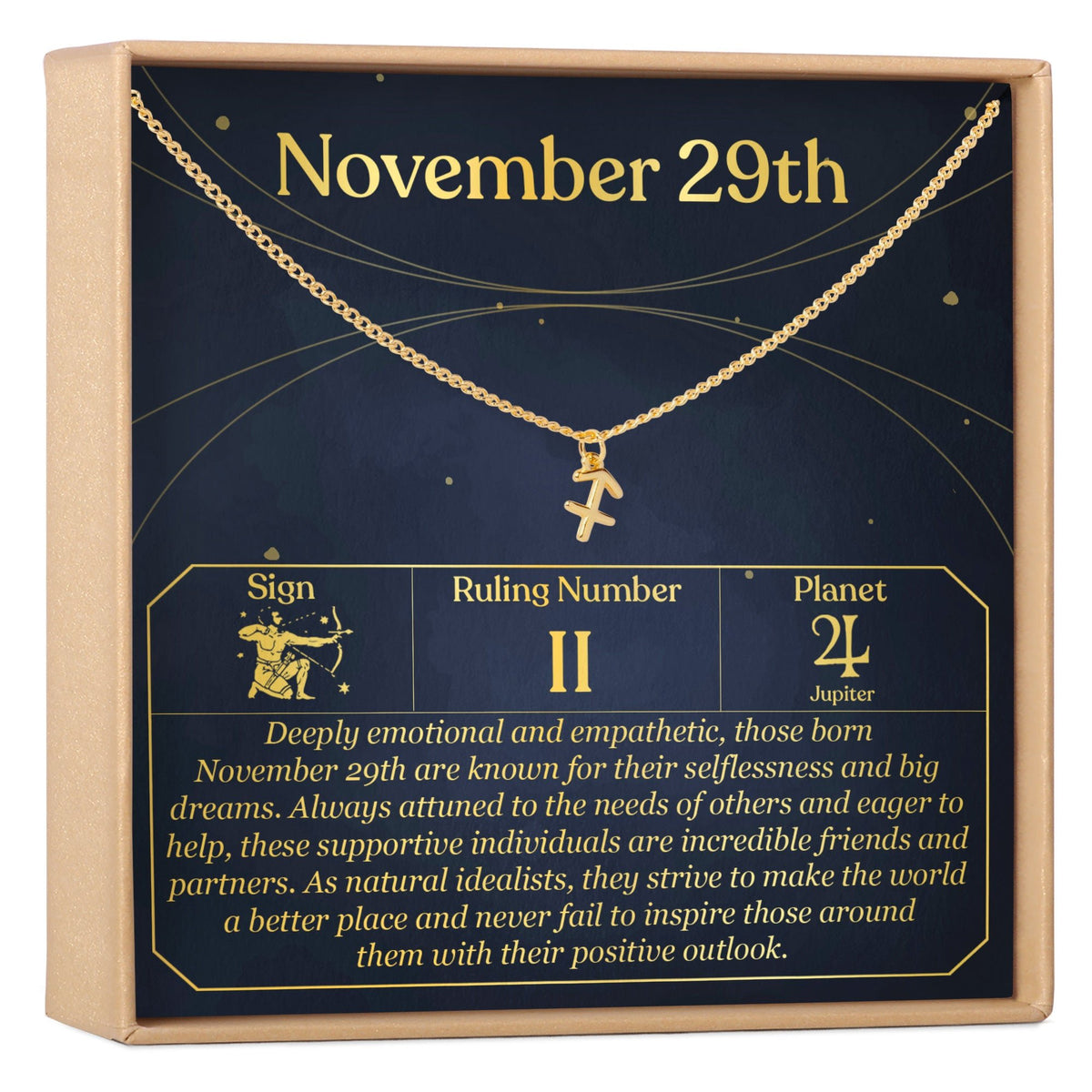 November 29th Sagittarius Necklace - Dear Ava