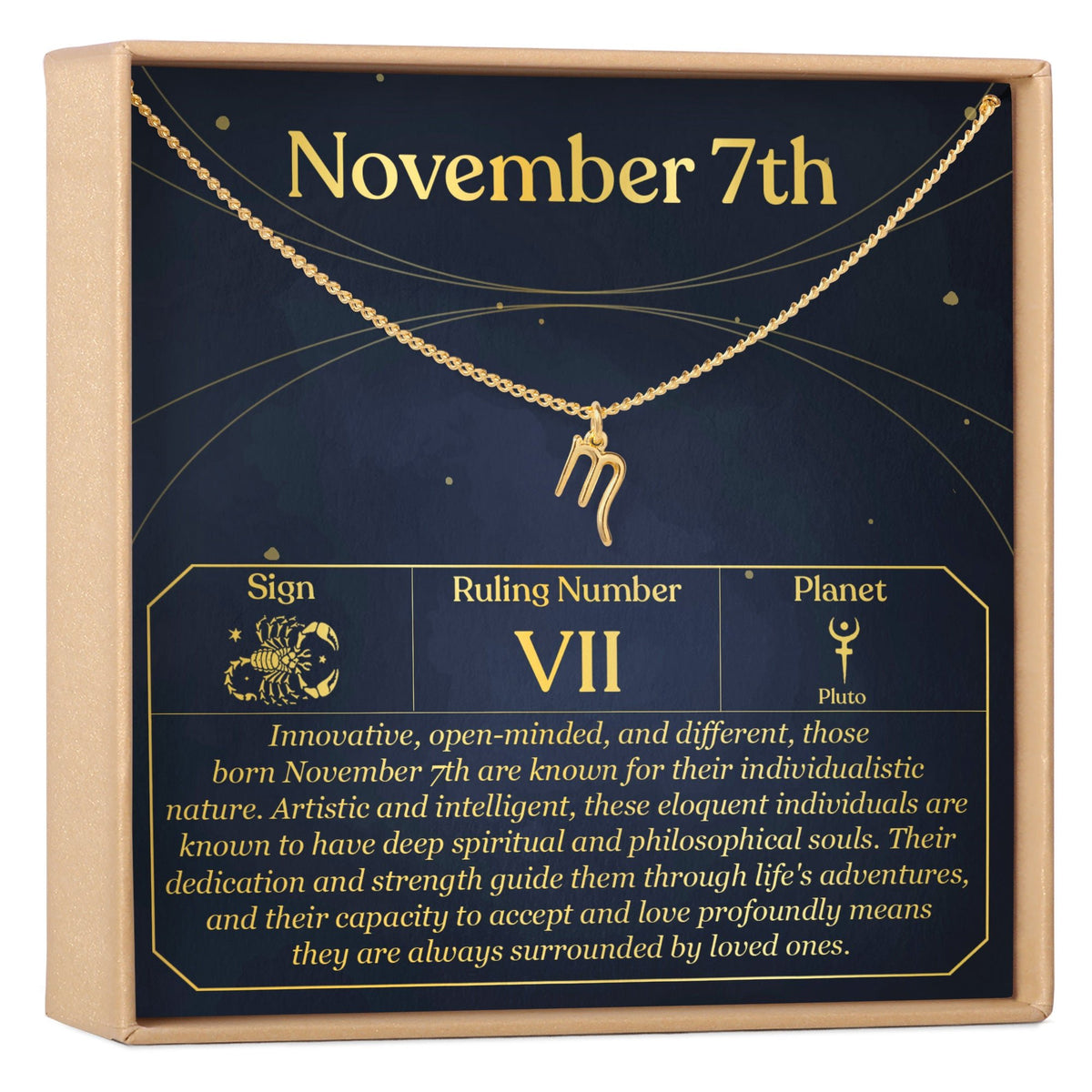 November 7th Scorpio Necklace - Dear Ava