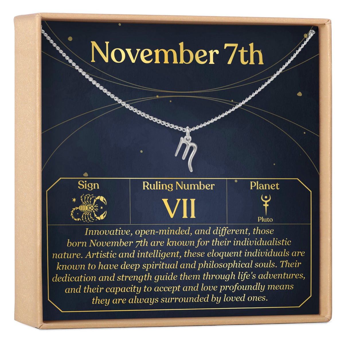 November 7th Scorpio Necklace - Dear Ava