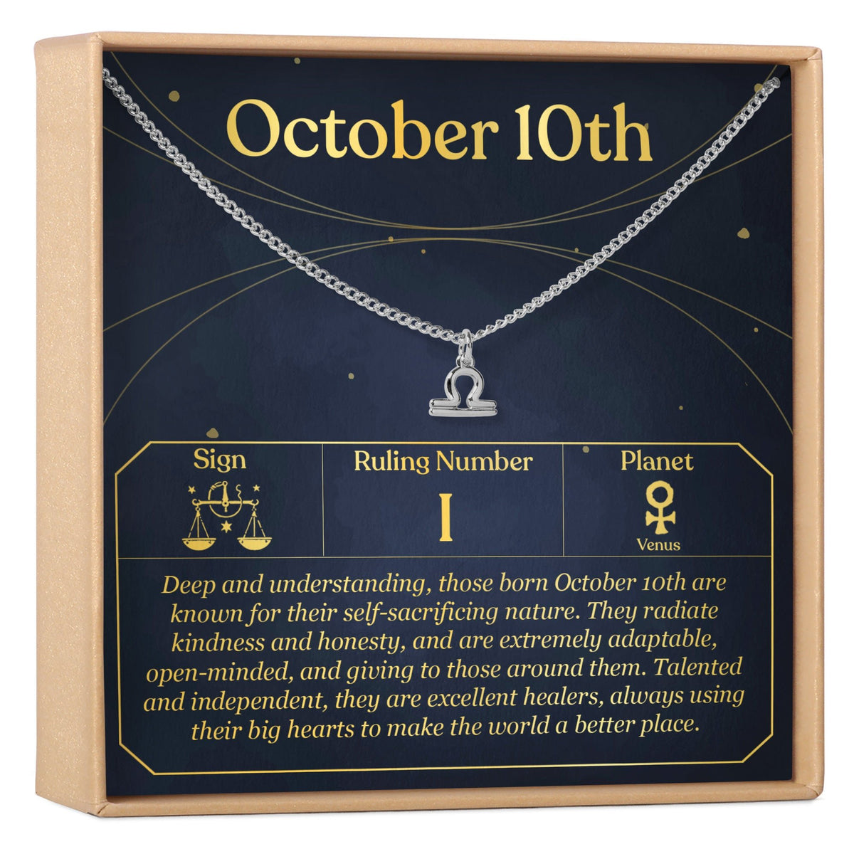 October 10th Libra Necklace - Dear Ava