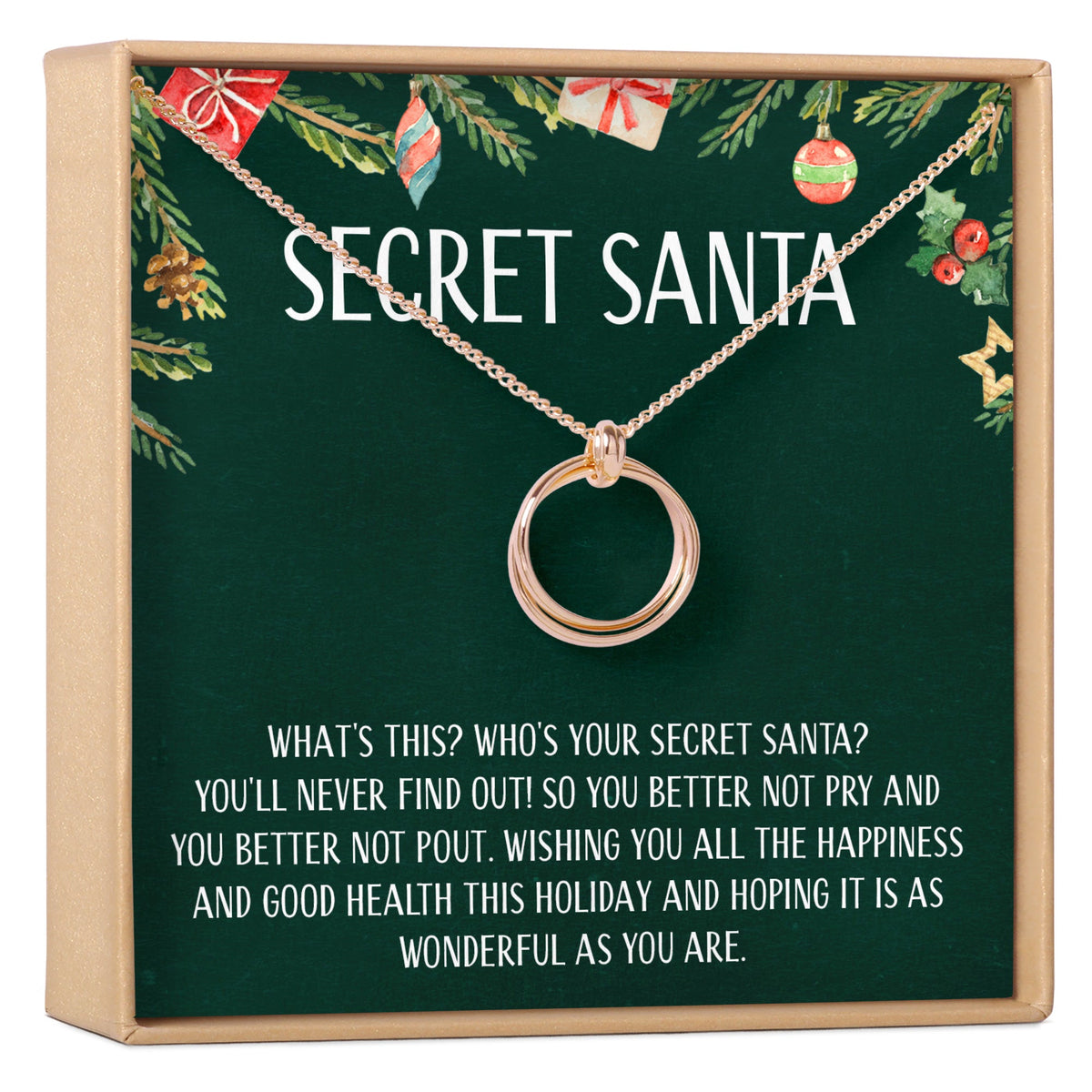 Secret Santa Gift Linked Circles Necklace - Dear Ava