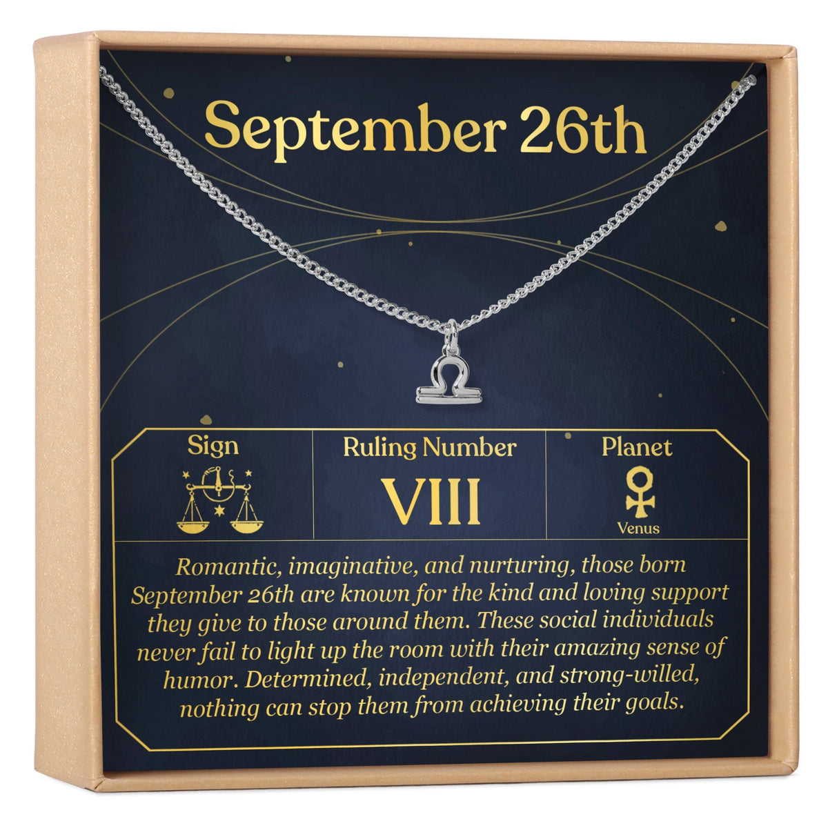 September 26th Libra Necklace - Dear Ava