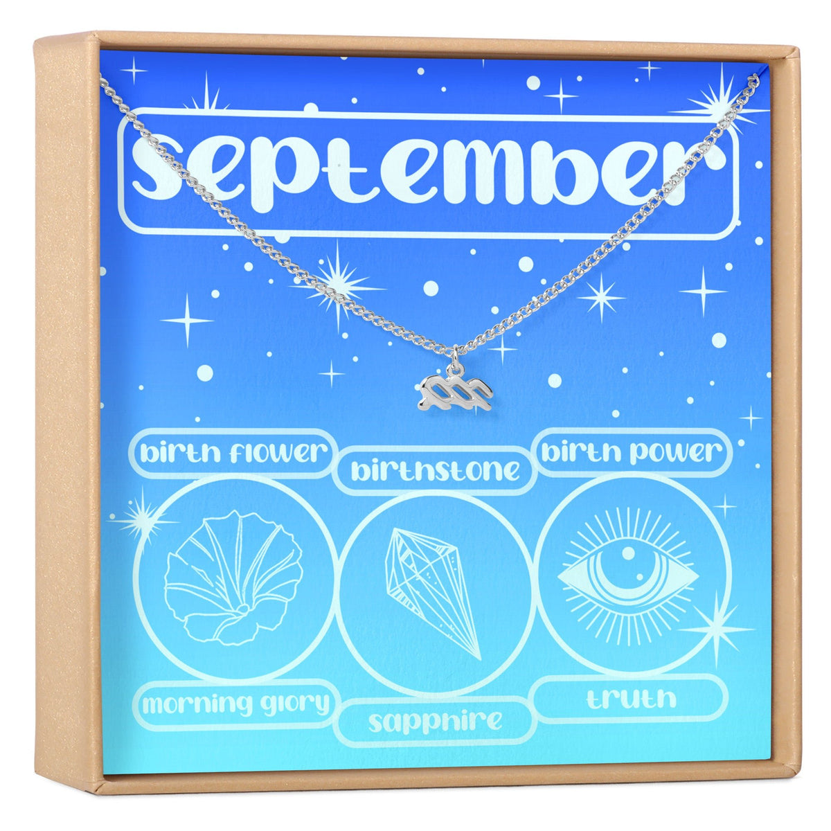 September Birthday Necklace, Multiple Styles Necklace - Dear Ava