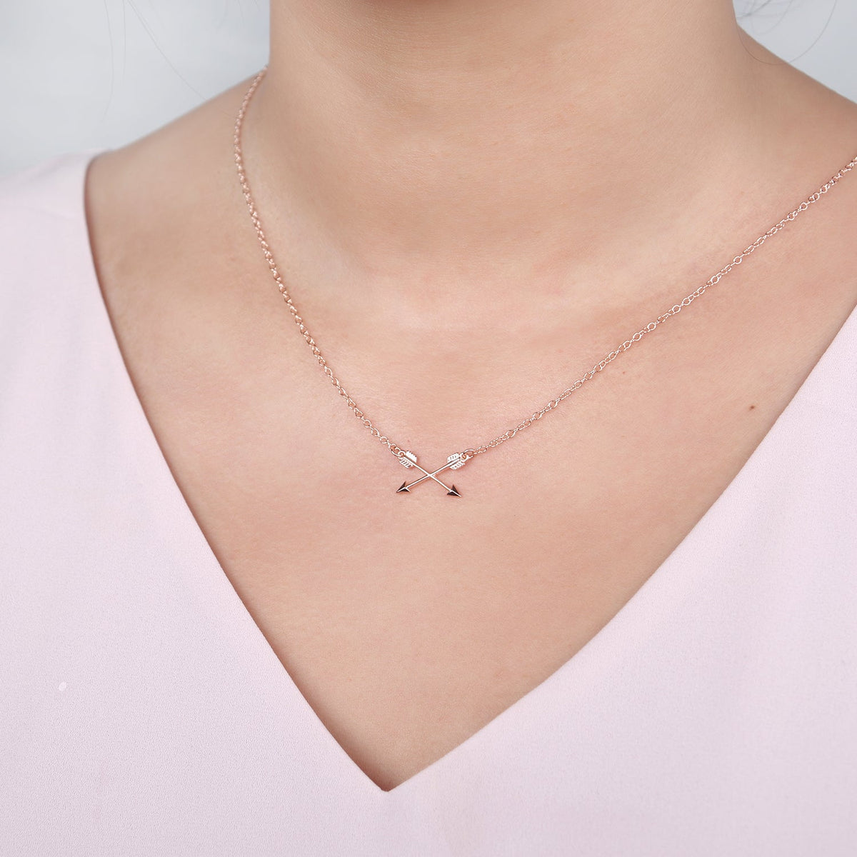 Sisters Double Intersecting Arrows Necklace - Dear Ava