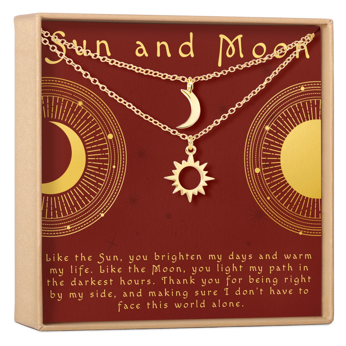 Sun and Moon Celestial Jewelry Necklace Set - Dear Ava