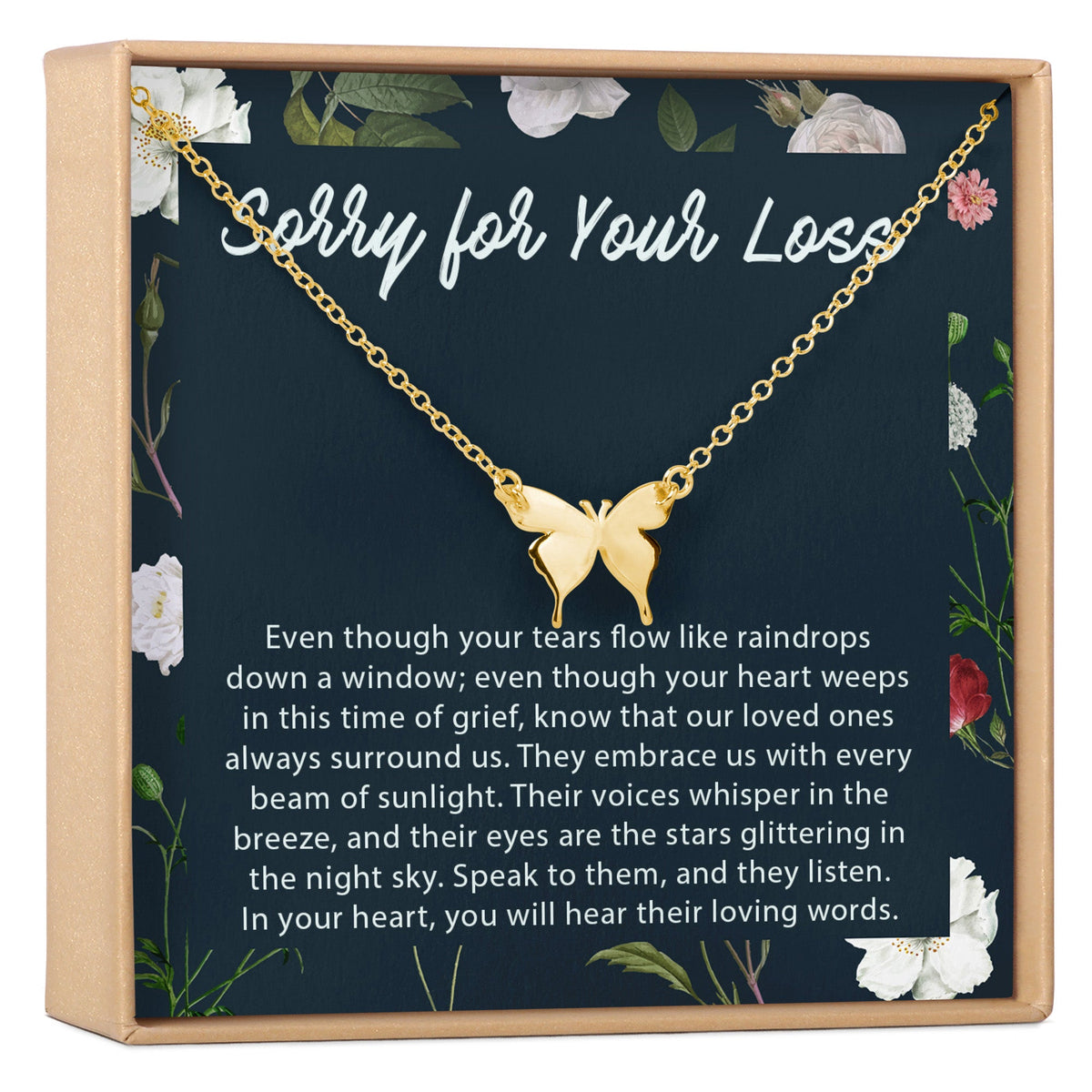 Sympathy Butterfly Pendant Necklace - Dear Ava