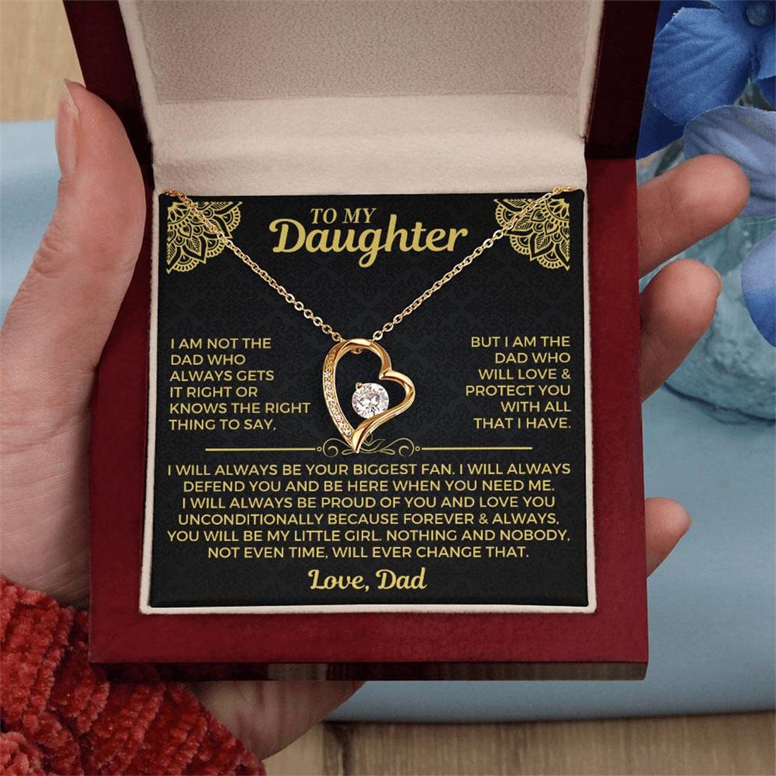 To My Daughter, From Dad, Unconditional Love Necklace - Dear Ava