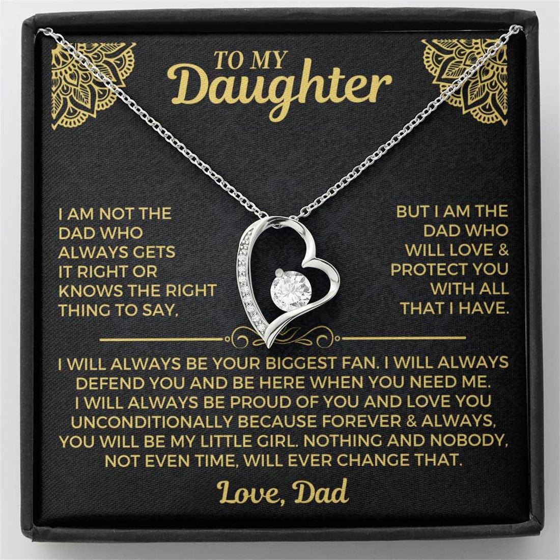 To My Daughter, From Dad, Unconditional Love Necklace - Dear Ava
