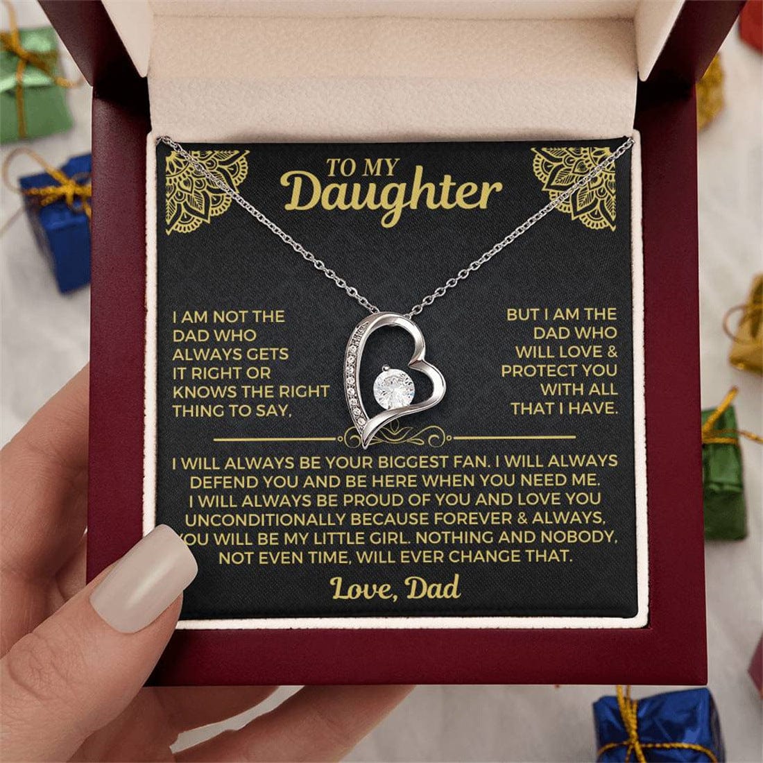To My Daughter, From Dad, Unconditional Love Necklace - Dear Ava