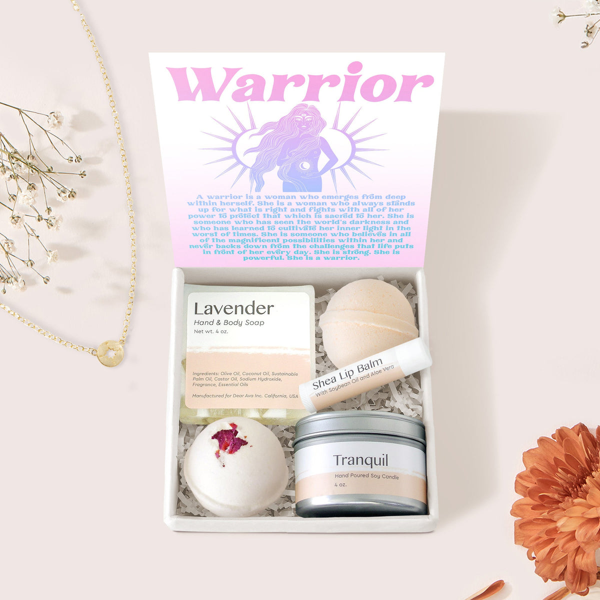 Warrior Compass Necklace Gift Box Set - Dear Ava