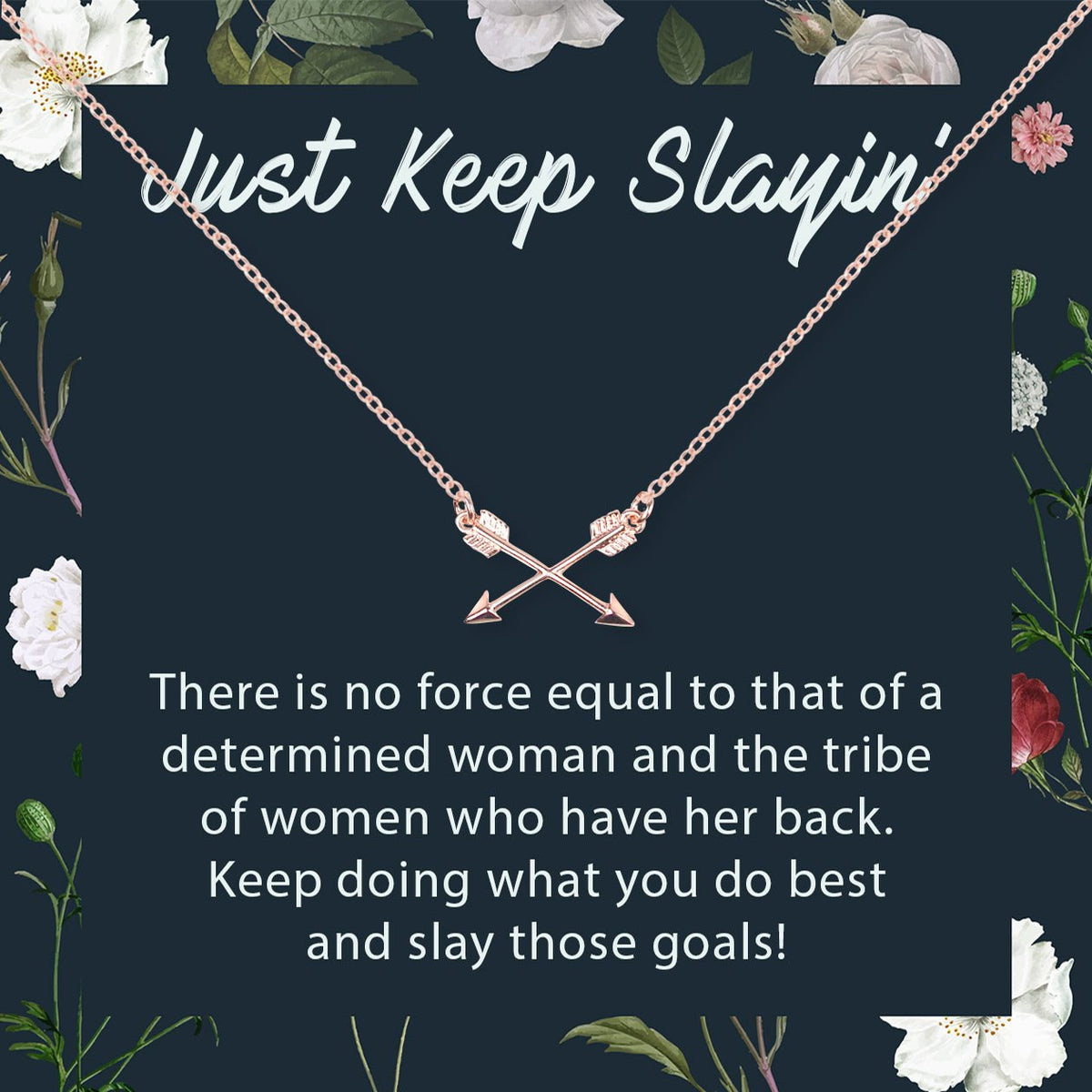 Women Empowerment - Keep Slaying - Double Intersecting Arrows Necklace - Dear Ava