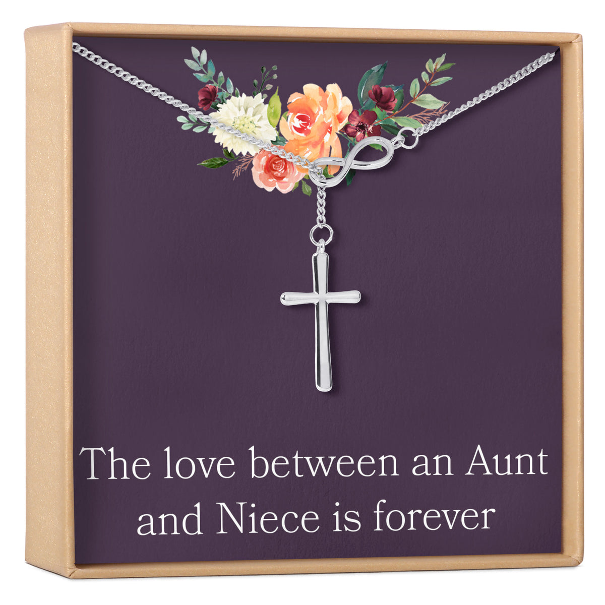 Aunt-Niece Infinity Cross  Necklace