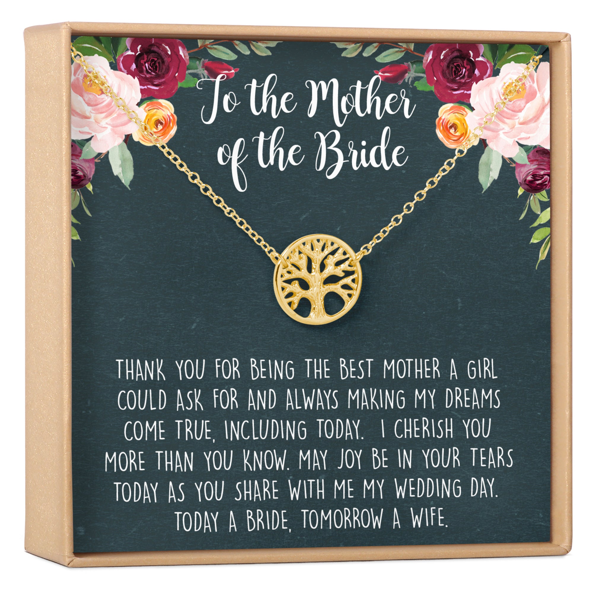 Mother of the Bride Necklace Gift From Groom on Wedding Day, Message Poem  Jewelry Gift Box for Mother in Law From Son in Law - Etsy