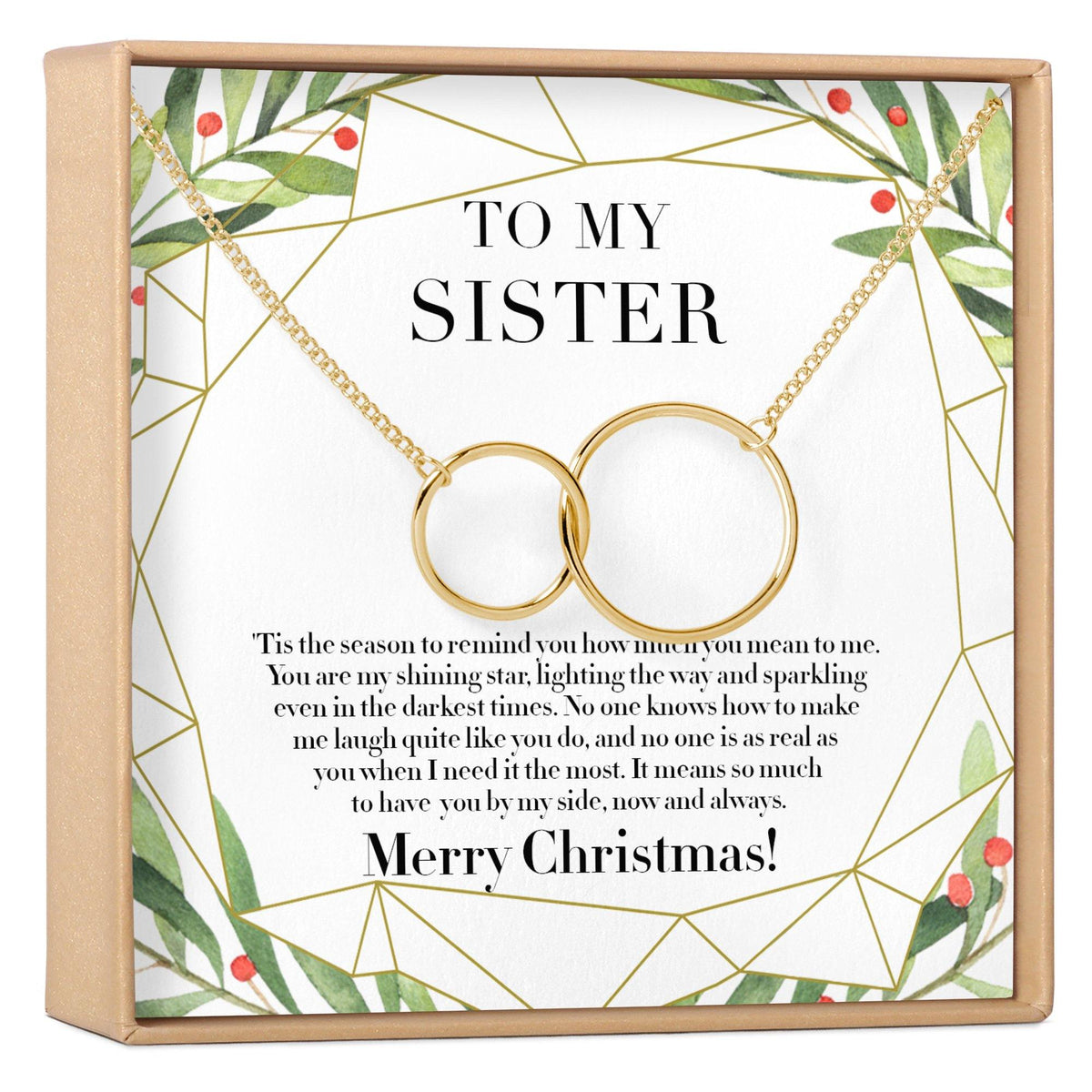 Christmas Gift for Sister: Present, Jewelry, Xmas Gift, Holiday Gift, Gift Idea, Sister Gift, Big Sister Gift, Little Sister Gift, 2 Interlocking