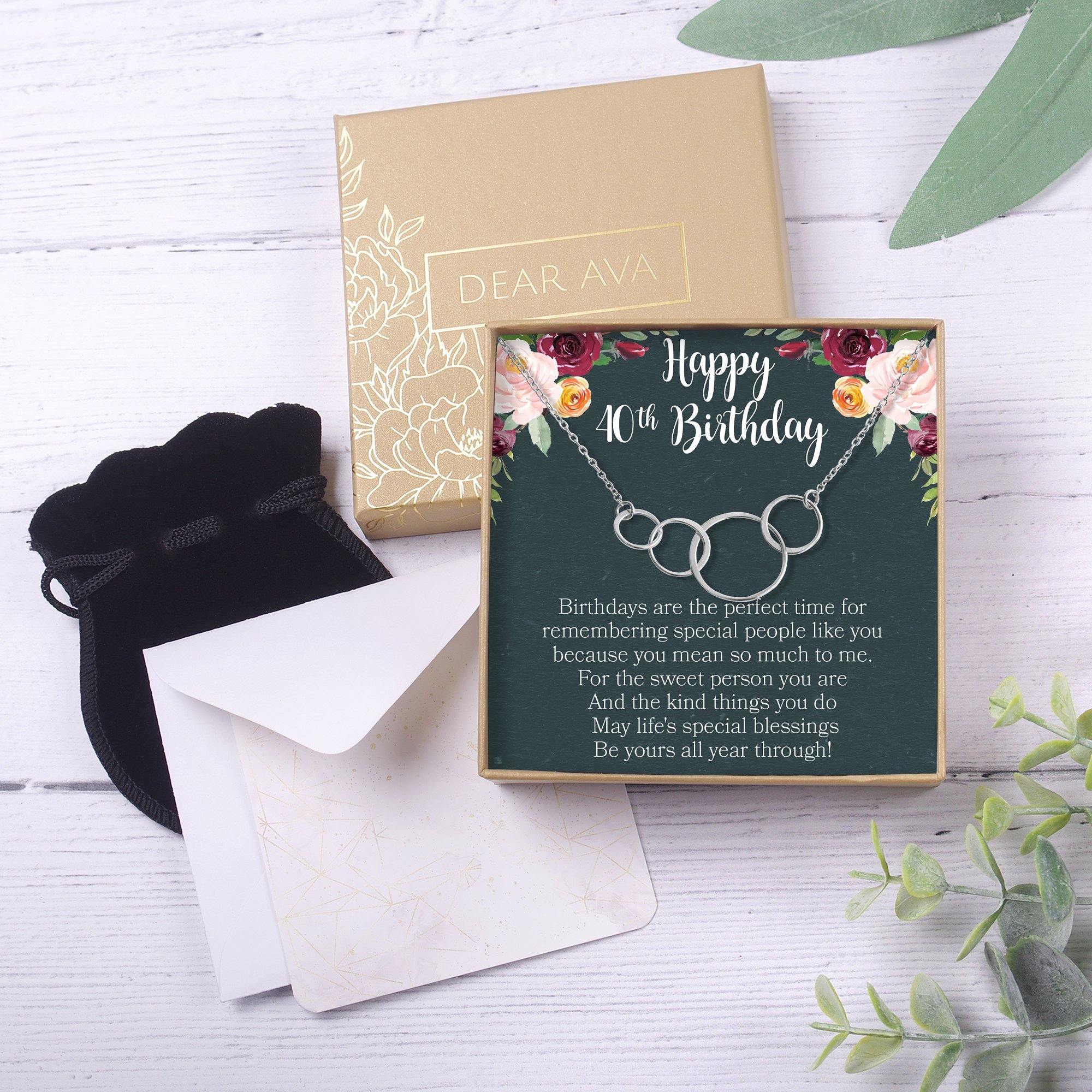 40th Birthday Gifts for Women, 4 Rings for 4 Decades, 40th Birthday Gift  for Her, 4 Rings Necklace 40th Birthday Necklace 4 Year Anniversary - Etsy  | 40th birthday gifts for women,