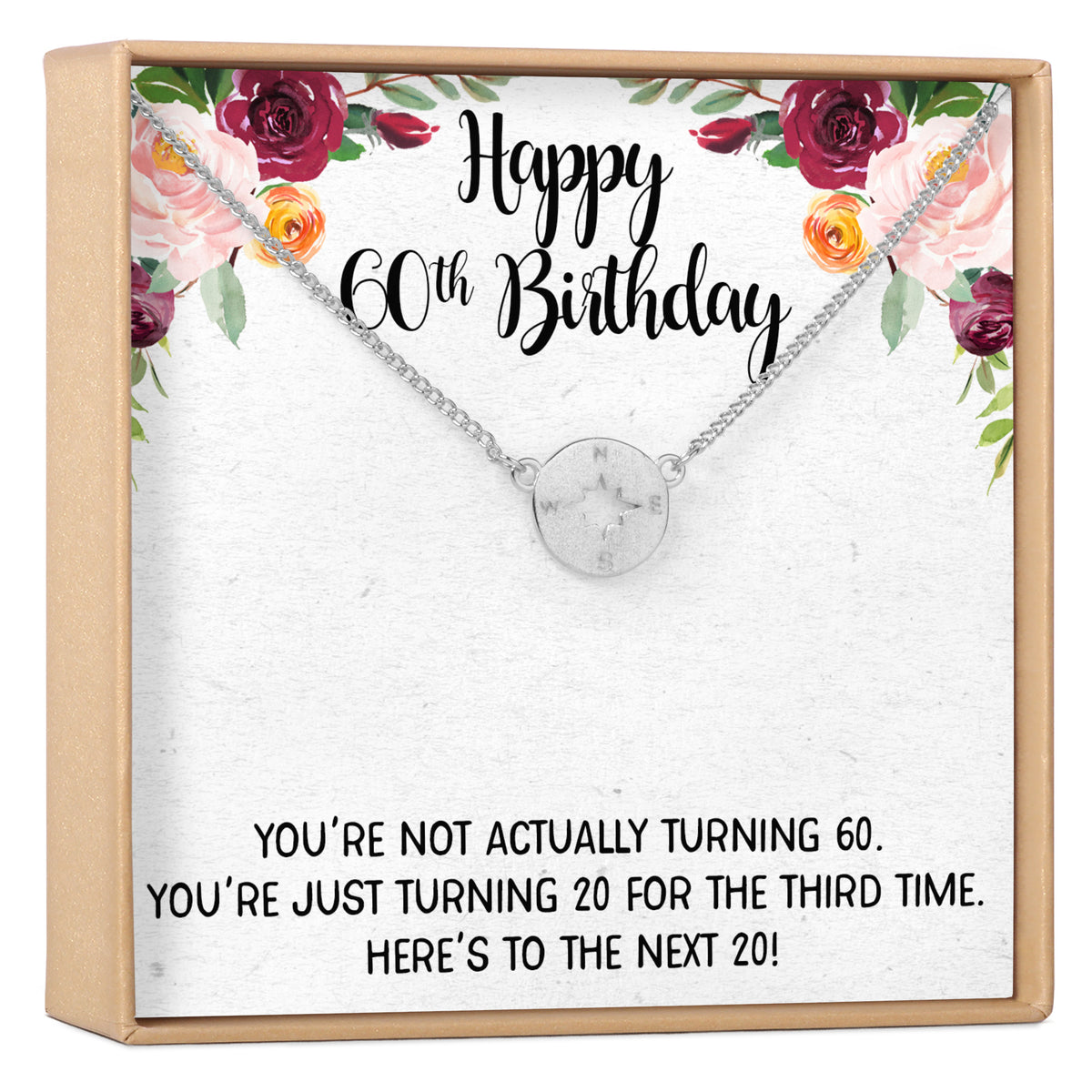 60th Birthday Necklace, Multiple Styles