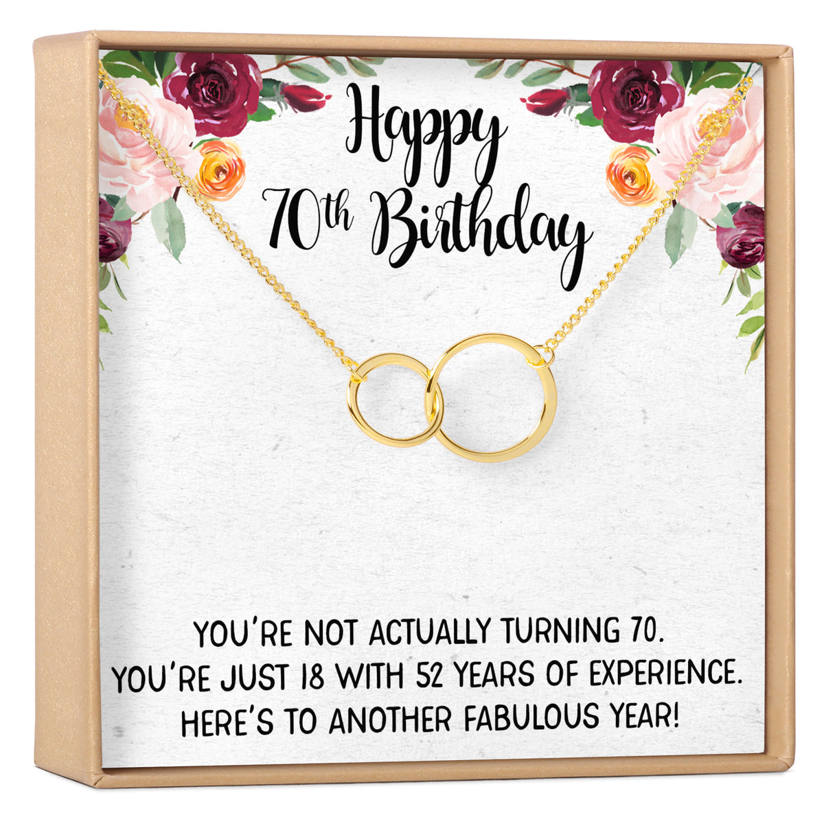 70th Birthday Necklace, Multiple Styles