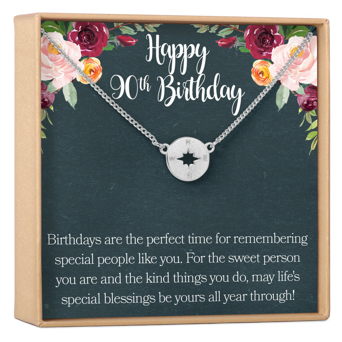 90th Birthday Necklace, Multiple Styles