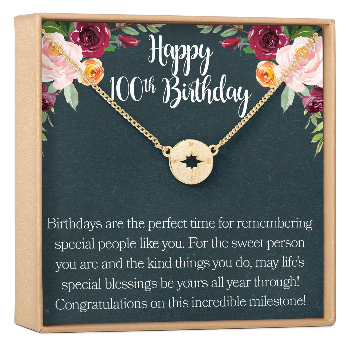 100th Birthday Necklace, Multiple Styles - Dear Ava