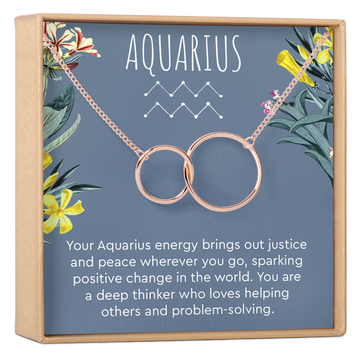 Aquarius Zodiac Birthstone with Crystal Birthstone Birthday Gift for Girl's  Women Message Jewellery – CharmedJewellery.co.uk