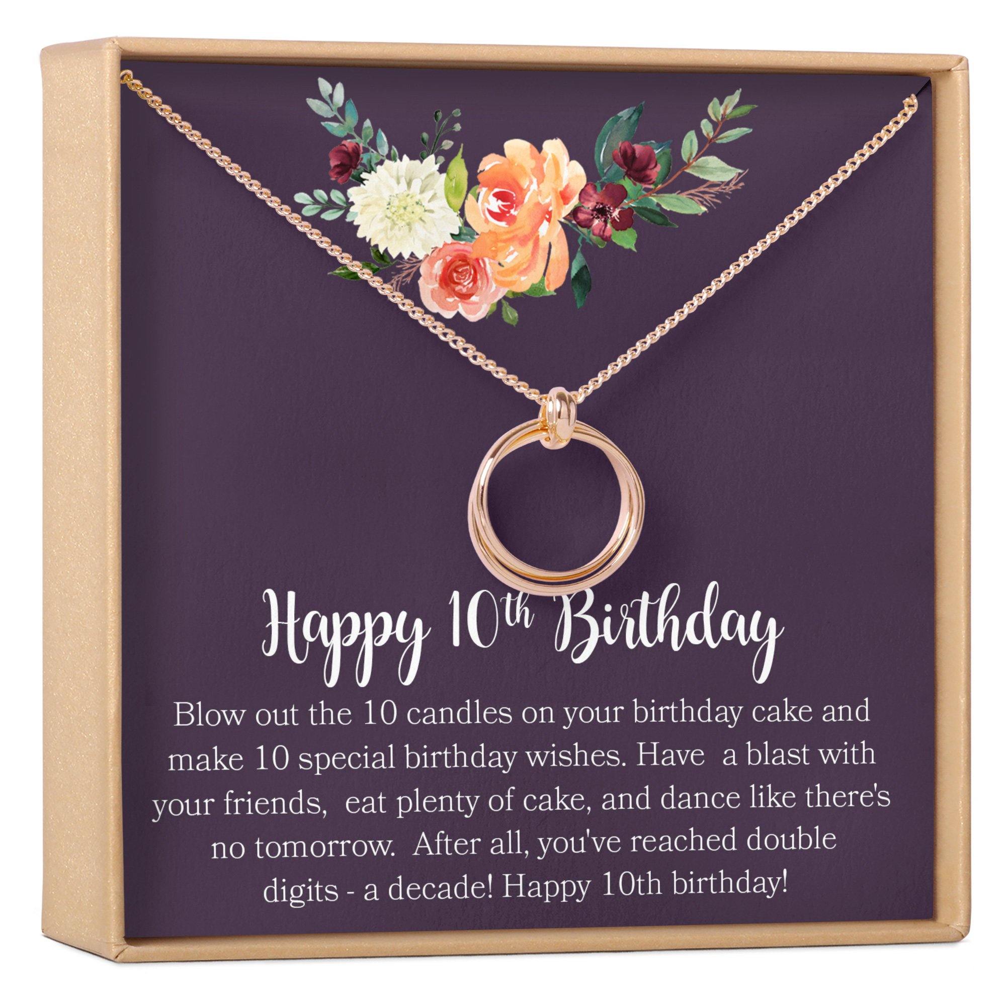 10th Birthday Girl, 10th Birthday Gift, Tenth Birthday Necklace, Gift for 10-Year-Old Girl Gifts, Double Digits Birthday, Silver