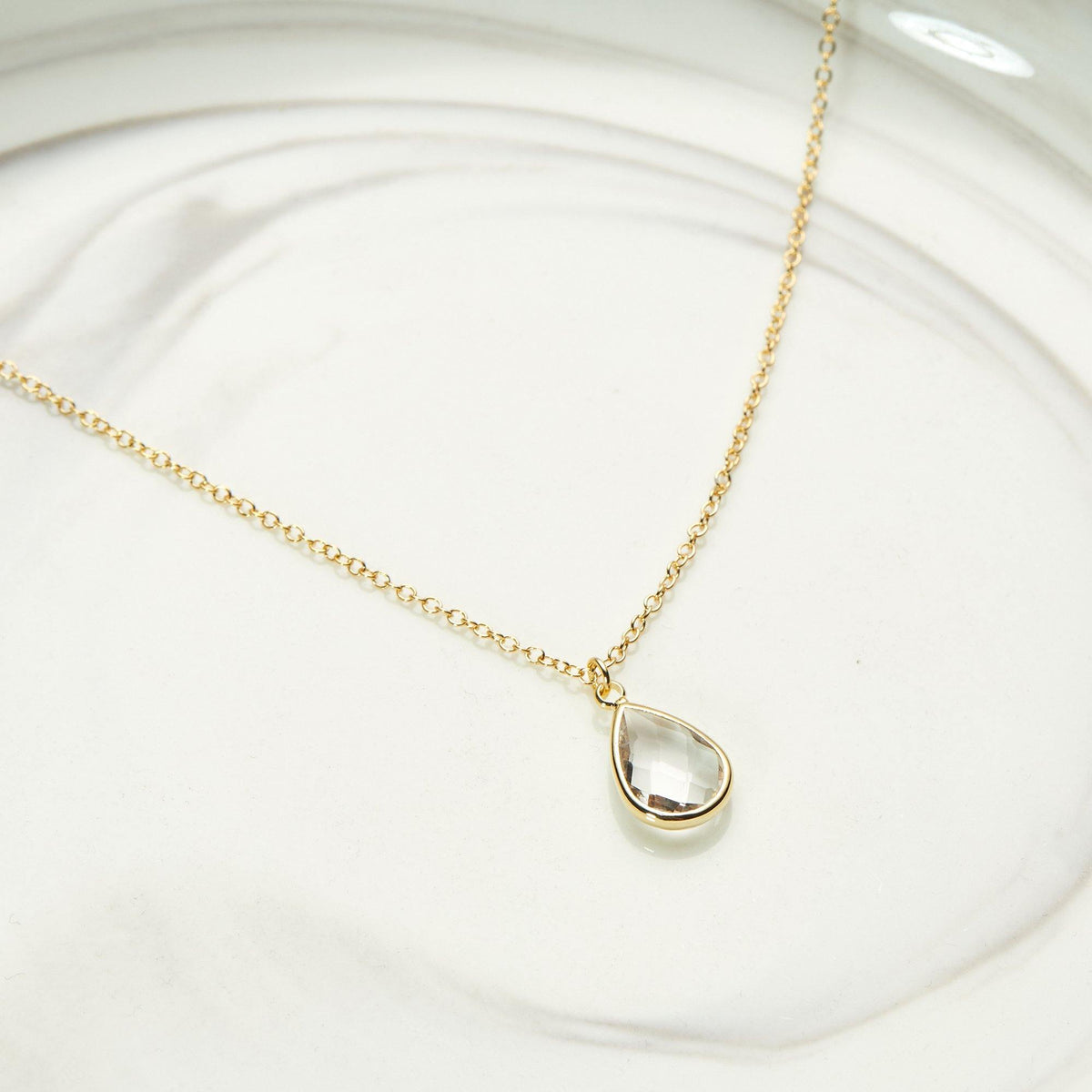 April Birthstone / Diamond Crystal Charm Necklace - Dear Ava, Jewelry / Necklaces / Pendants