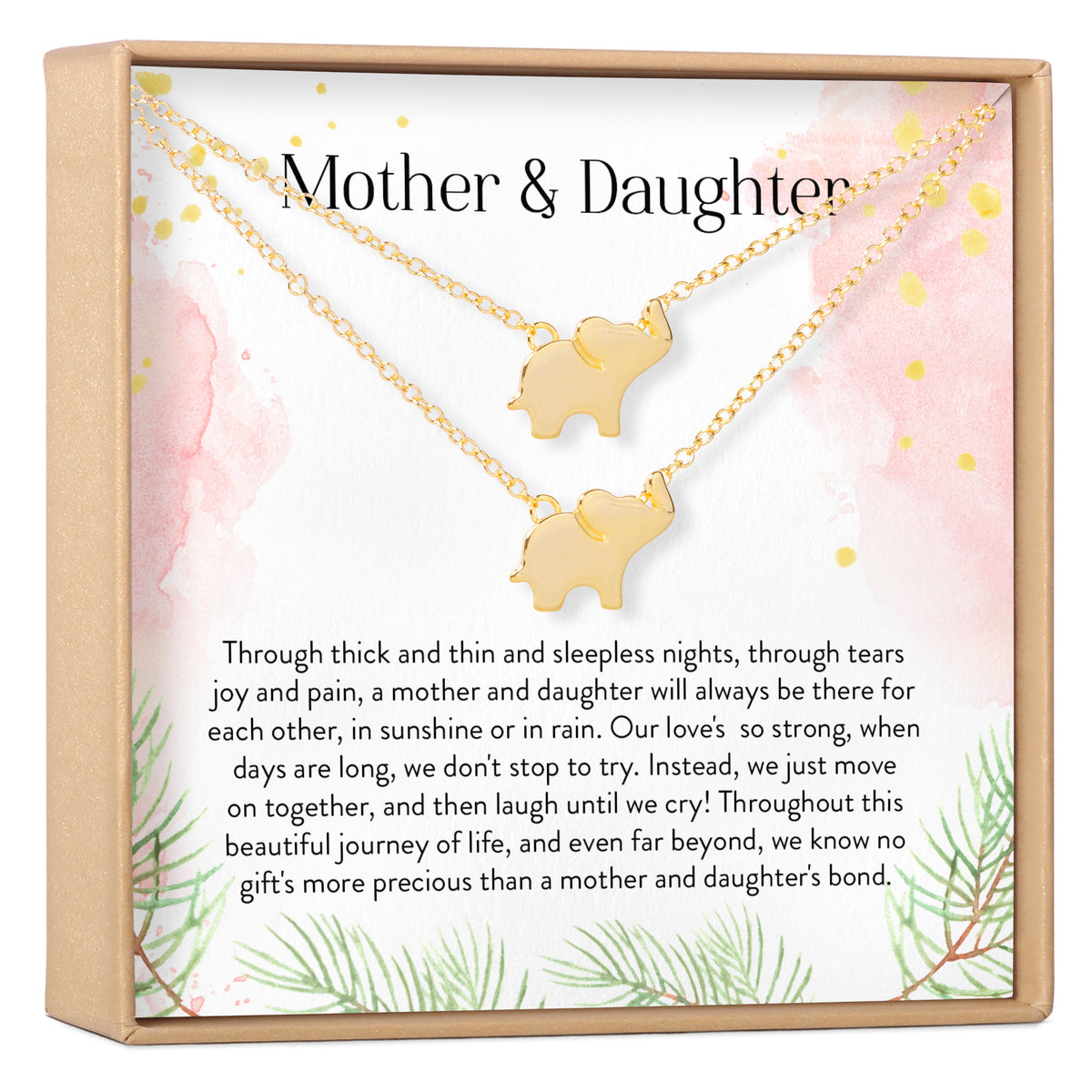 Mother &amp; Daughter Elephant Necklace Set