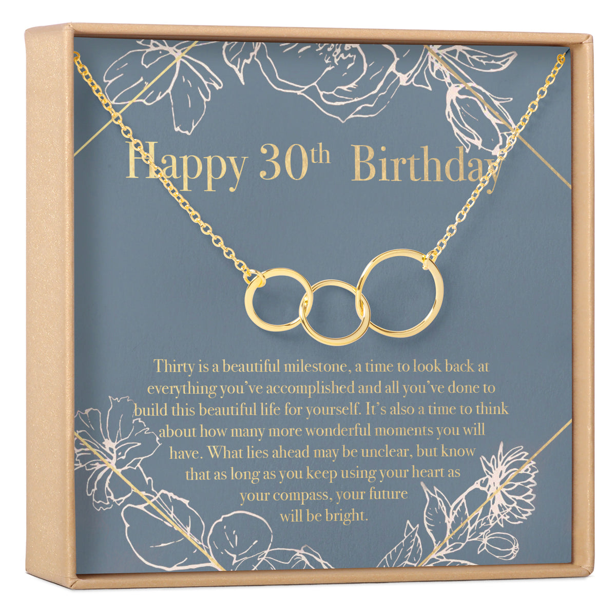 30th Birthday Triple Circles Necklace